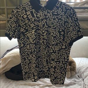 KEITH HARING X LACOSTE NAVY POLO SHIRT